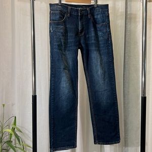New York slim straight blue jeans